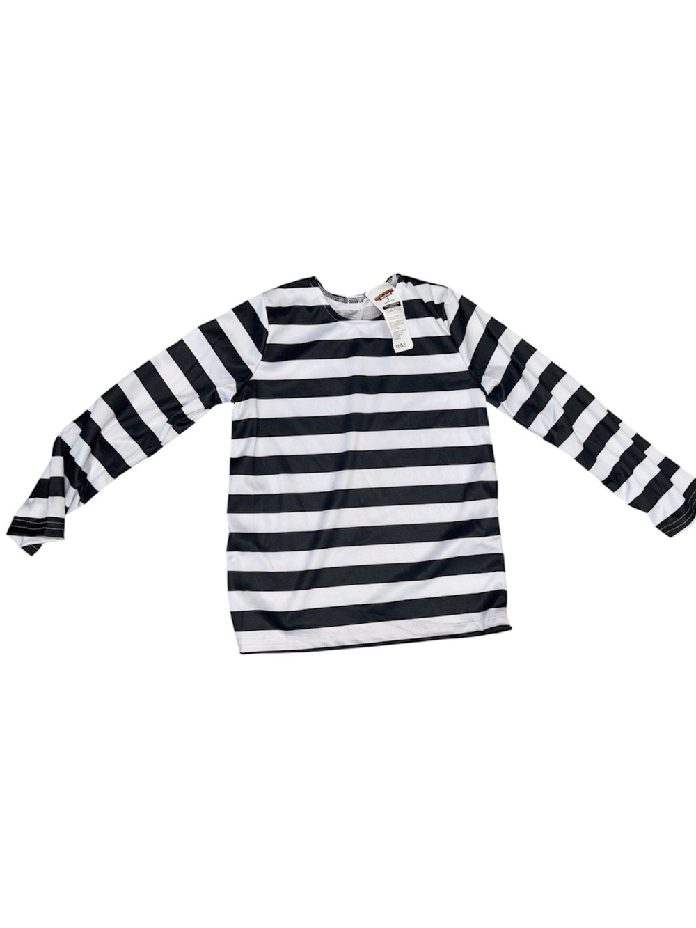 Burglar Black & White Striped Long-Sleeve Kids Costume Top